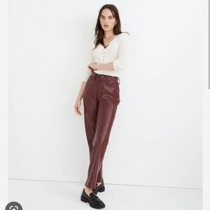 NWT Madewell The Perfect Vintage Straight Jean faux leather edition in Dark …